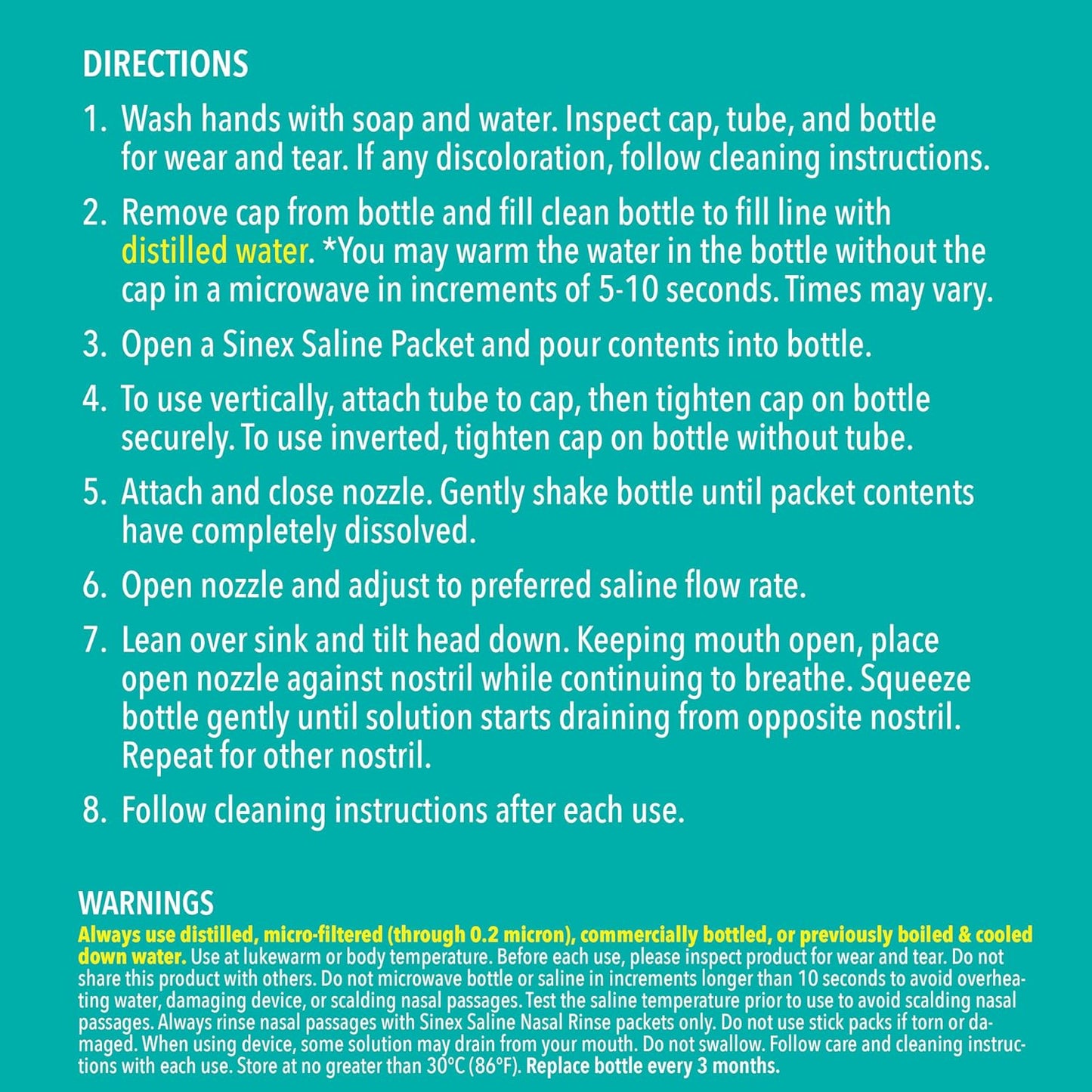 Vicks Sinex Saline Nasal Rinse Refill Packets, Flush Out Mucus & Allergens, Fast & Effective Relief for Everyday Congestion from Sinus & Allergy, 60 Refill Packets