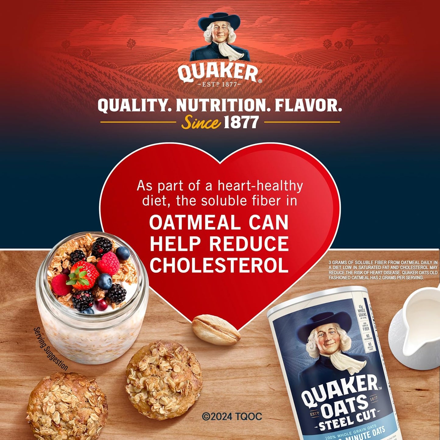 Quaker Quick 1-Minute Oatmeal,Non GMO Project Verified,2.5 Pound,(Pack of 4)