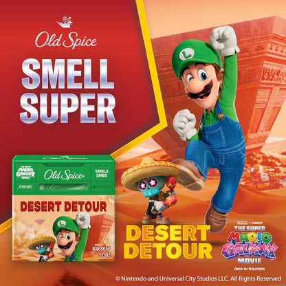 Old Spice Bar Soap for Men, x The Super Mario Galaxy Movie, Cold Pressed with Grit, Made with Natural Oils & Plant Based Cleanser, Vanilla Sands with Warm Vanilla & Cream Scent, 5.0 oz