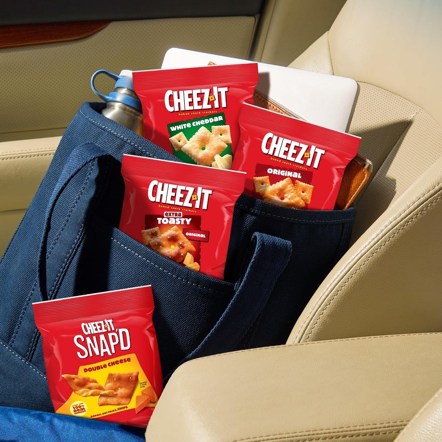 Cheez-It Cheese Crackers, Baked Snack Crackers, Lunch Snacks, Grab n' Go, Variety Pack, 19.1oz Box (20 Packs)