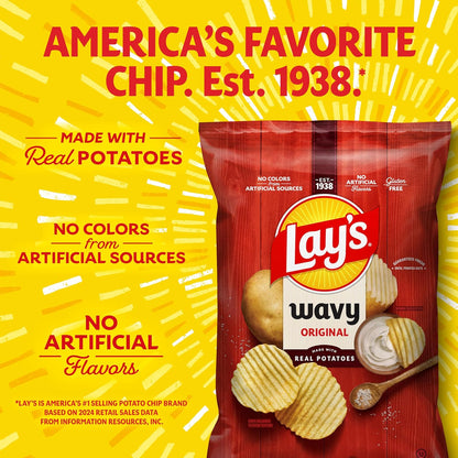Lay's Potato Chips, Wavy, 13 Oz