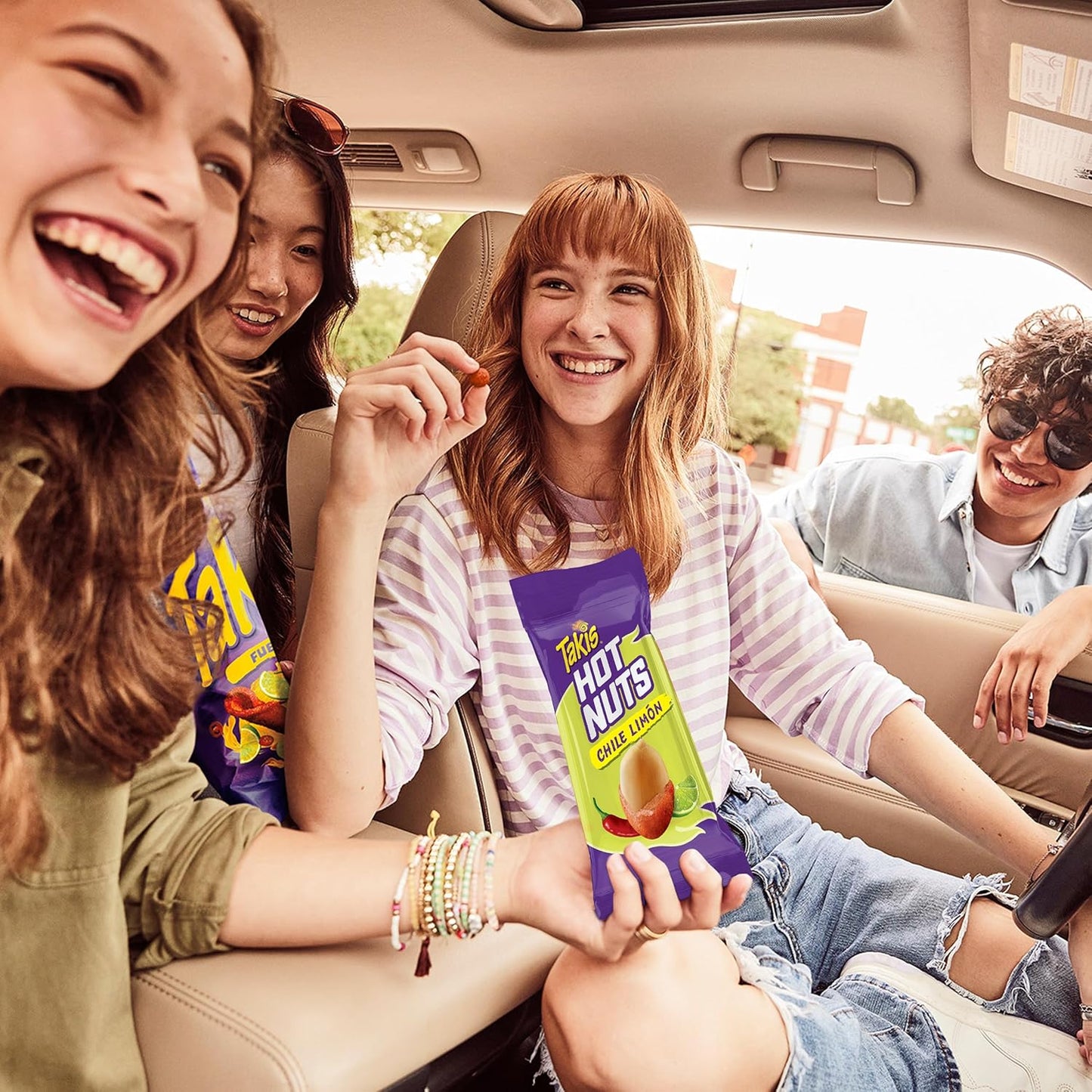 Takis Flare Hot Nuts 12 pc / 3.2 oz Snack Size Box, Chili Pepper & Lime Flavored Medium Spicy Double-Crunch Peanuts.