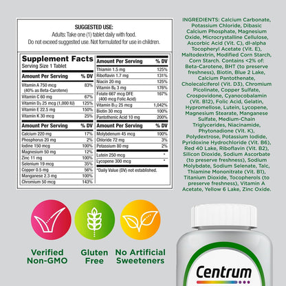 Centrum Silver Multivitamin for Adults 50 and Over, 220 Tablets
