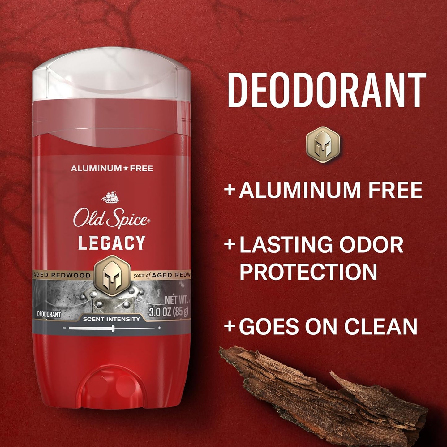 Old Spice Aluminum Free Deodorant for Men, 24/7 Odor Protection, 24/7 Signature Scent & Lasting Freshness, Goes on Clean, Legacy with Coconut, Pine & Cedar Scent, 3.0 oz