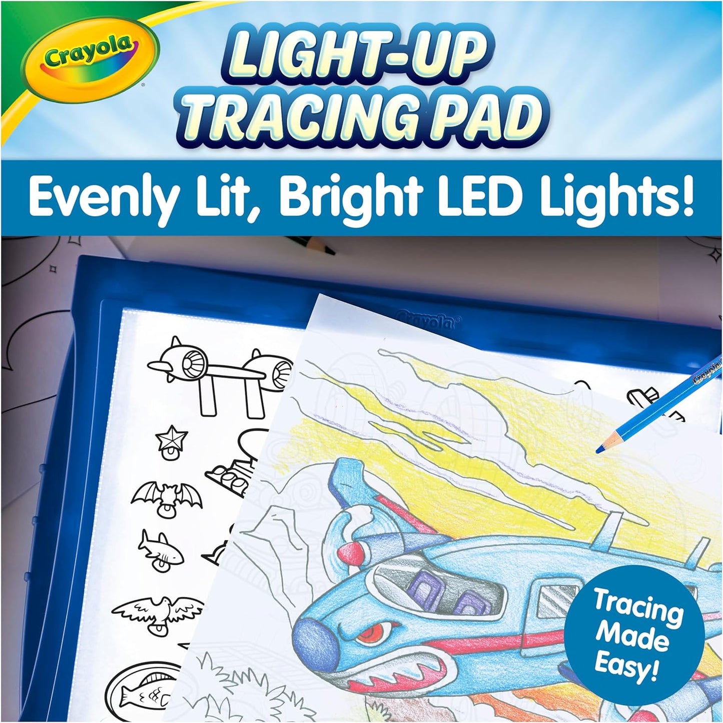 Crayola Light Up Tracing Pad - Blue, Drawing & Tracing Projector for Kids, Sketching Light Box Table, Toys for Kids, Gift for Girls & Boys, Ages 6+