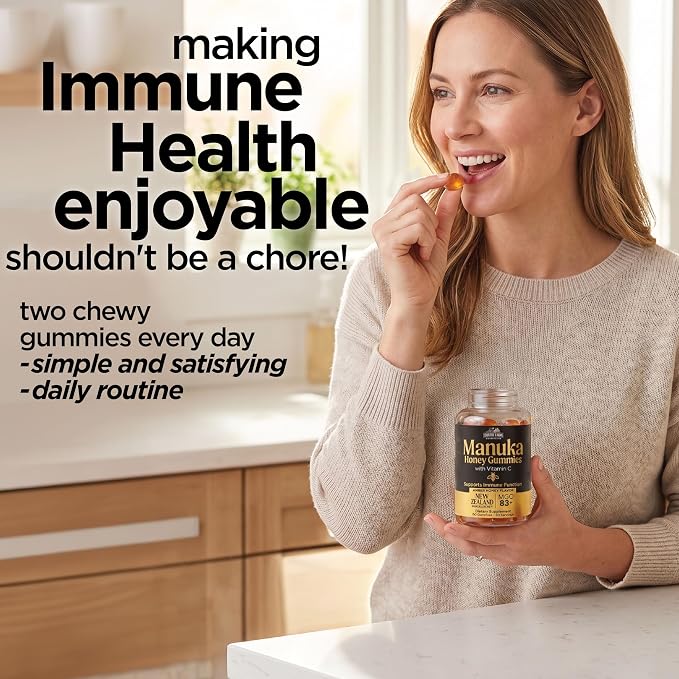 Country Farms Manuka Honey Gummies with Vitamin C – New Zealand Manuka Honey MGO 83+ – Immune Support Supplement, Organic Honey Gummies, Raw Honey Alternative, 60 Count (30 Servings)