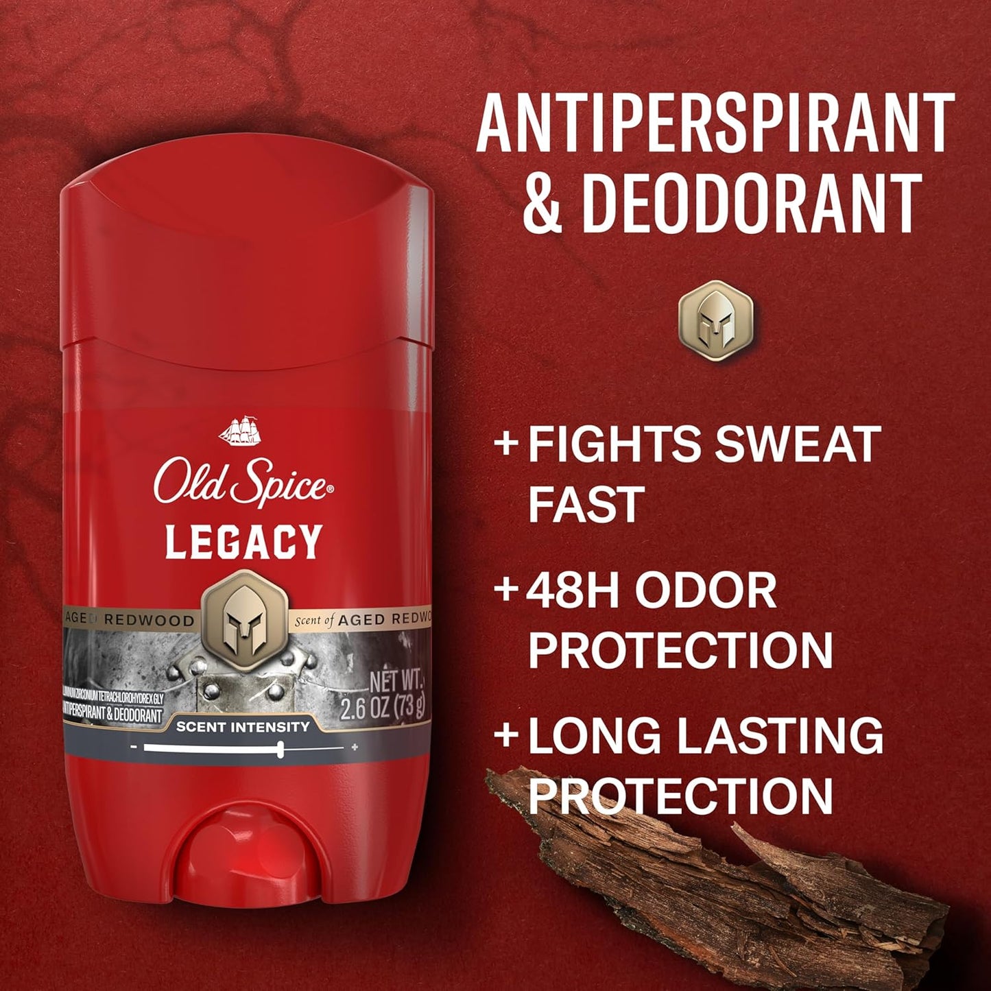Old Spice Antiperspirant Deodorant for Men, 24/7 Sweat & Odor Protection, 24/7 Signature Scent & Lasting Freshness, Invisible Solid, Legacy with Coconut, Pine & Cedar Scent, 2.6 oz