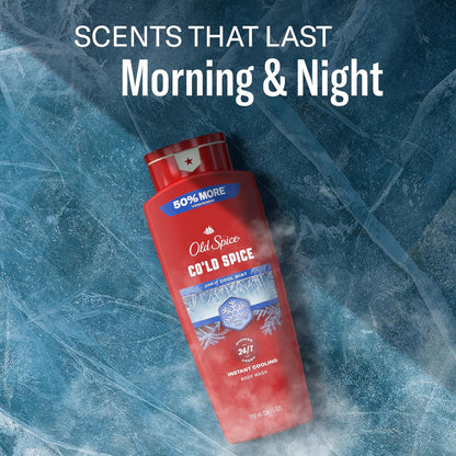 Old Spice Body Wash for Men, 24/7 Shower Fresh & Clean with Daily Use, Lasting Signature Scent, Refreshing Lather, Moisturizing Formula, Cold Spice with Cool Mint Scent, 24 oz