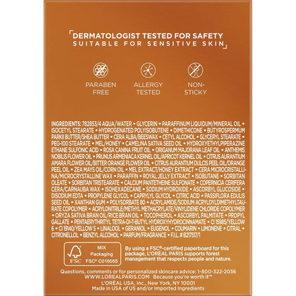 L'Oreal Paris Skincare Age Perfect Hydra Nutrition Ultra Nourishing Honey Night Balm,Face Moisturizer to Comfort,Improve Resilience on Dry Skin,Manuka Honey and Nurturing Oils,1.7 oz.,(Pack of 2)