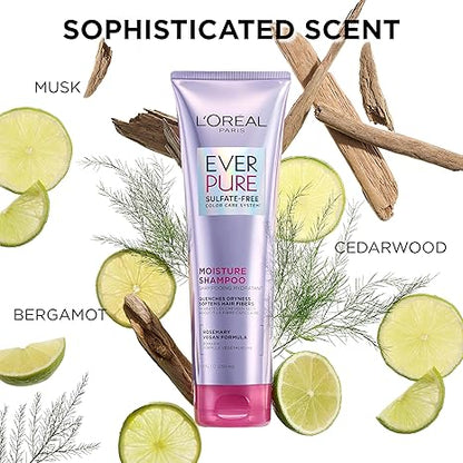 L'Oreal EverPure Moisture Shampoo, Conditioner and Leave In Spray Kit - Rosemary, Sulfate Free 6.8 fl oz