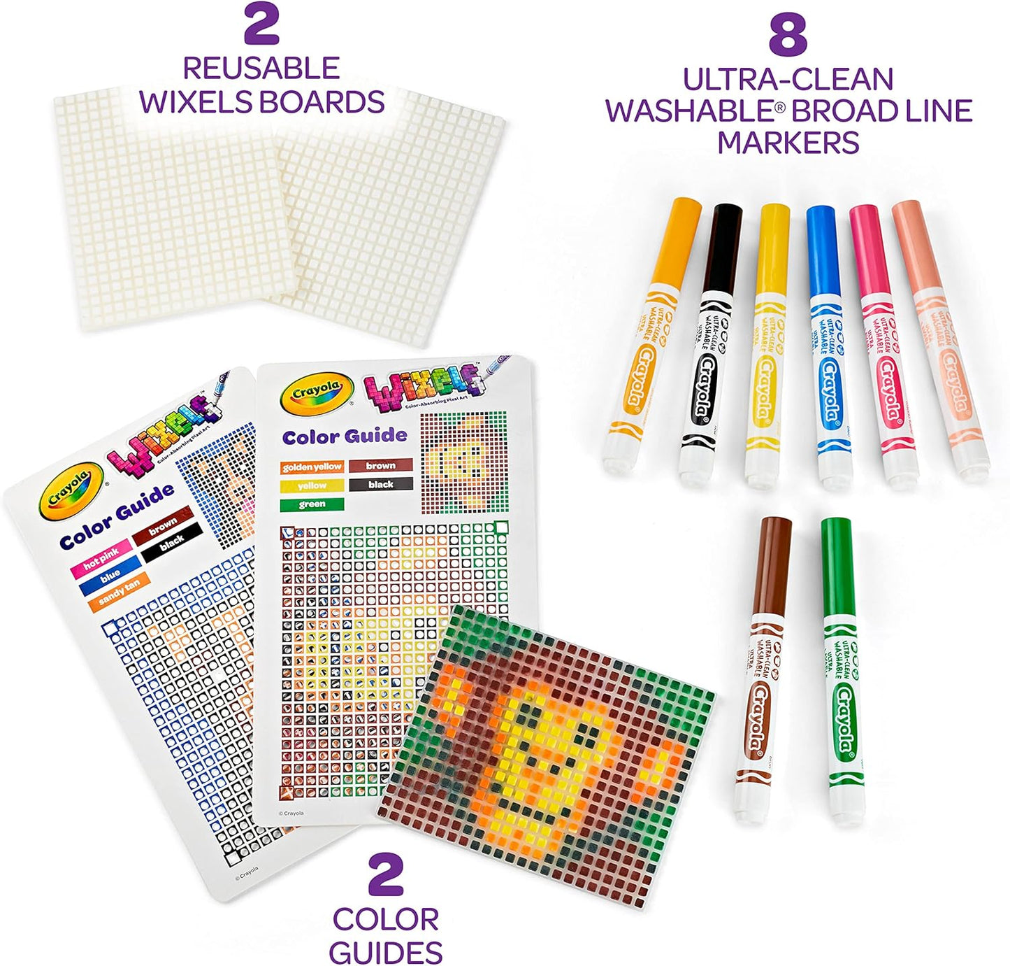 Crayola Wixels Animals Activity Kit, Pixel Art Coloring Set, Gift for Kids, Ages 6, 7, 8, 9