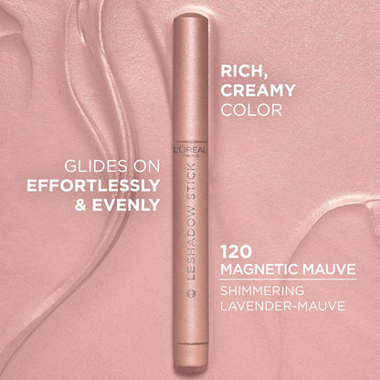 L'Oreal Paris Makeup Le Shadow Stick Eyeshadow, Blendable, Smudge-Resistant, Cream Eyeshadow, Magnetic Mauve, 0.05 Oz