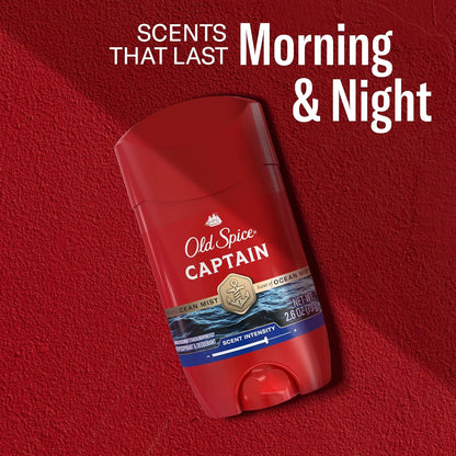 Old Spice Antiperspirant Deodorant for Men, 24/7 Sweat & Odor Protection, 24/7 Lasting Freshness, Invisible Solid, Captain with Bergamot Scent, 2.6 oz (Pack of 6)