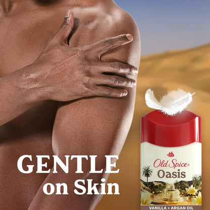 Old Spice Dry Feel Antiperspirant Deodorant for Men, 24/7 Freshness, 24/7 Sweat & Odor Protection, Gentle on Skin with Skin Conditioners, Oasis with Vanilla + Argan Oil Scent, 2.6 oz (Pack of 2)
