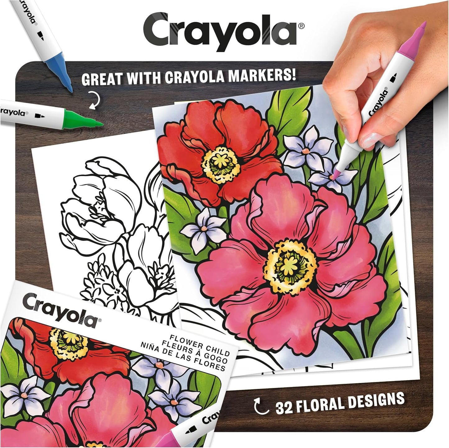 Crayola, LLC Adult Coloring Book - Flower Child