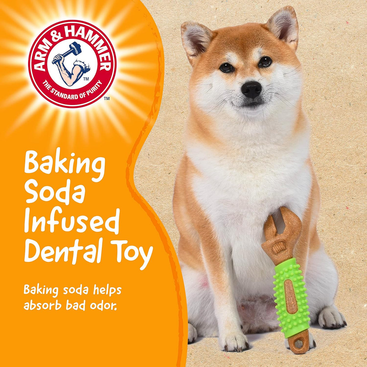 Arm & Hammer Chew Tools Compressed Wood Wrench Dog Chew Toy, 8 In