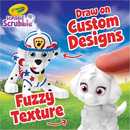 Crayola Scribble Scrubbies PAW Patrol Toy Playset, Washable Coloring Pets & Bath Tub Set with Marshall, Rubble, Rocky & Chase, Gift for Toddlers, Ages 3+