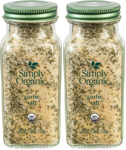 Simply Organic Garlic Salt, Certified Organic | 4.7 oz (Pack of 2)