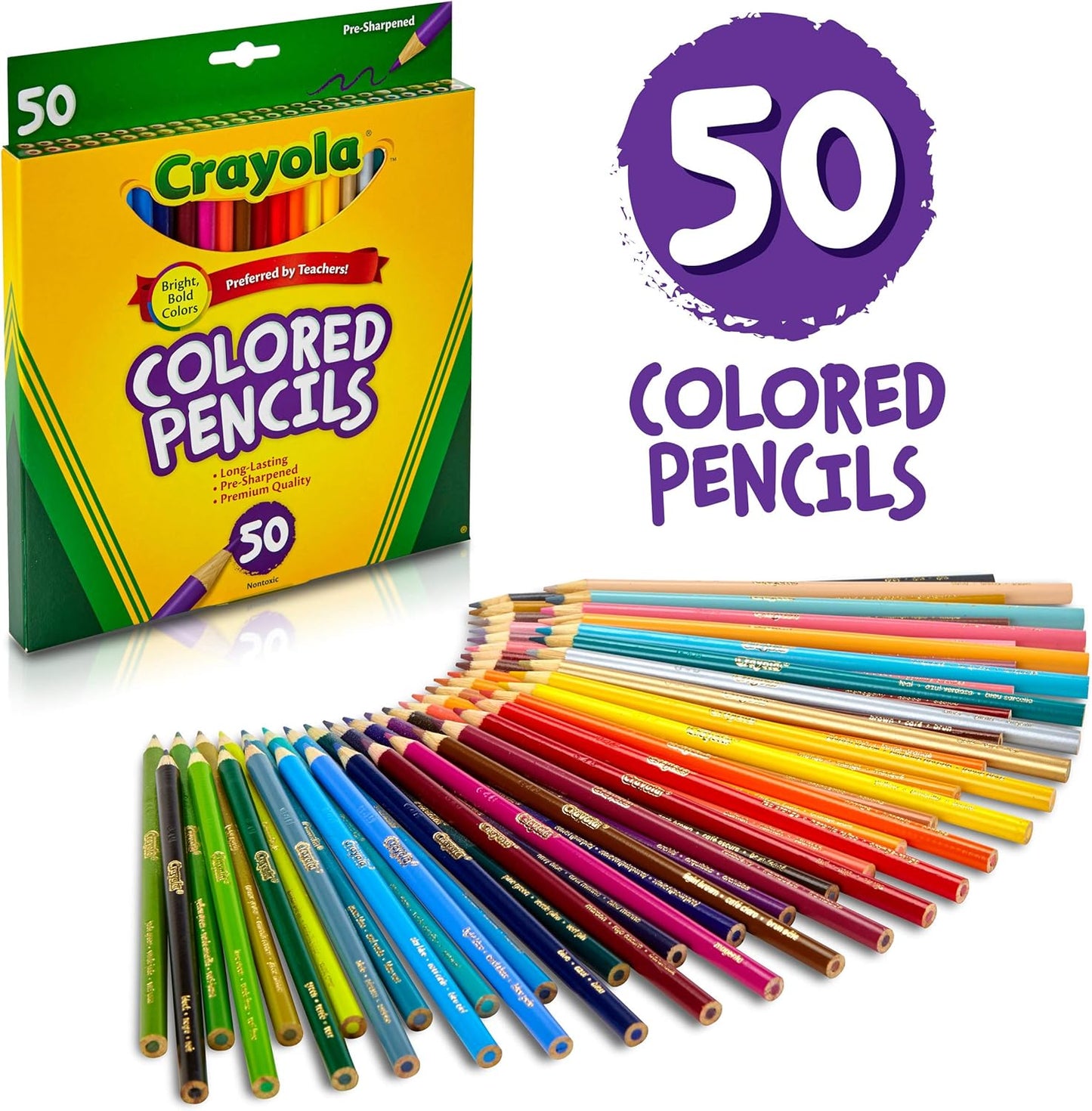 Crayola Colored Pencils, 50 Count