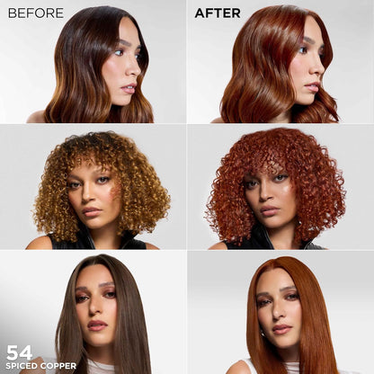 L'Oreal Paris Feria Multi-Faceted Shimmering Permanent Hair Color, High Intensity Hair Dye for 3X Highlights, 54 Spiced Copper, 1 Kit (Pack of 2)