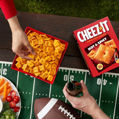 Cheez-It Cheese Crackers, Baked Snack Crackers, Office and Kids Snacks, Hot and Spicy, 5.25lb Case (12 Boxes)