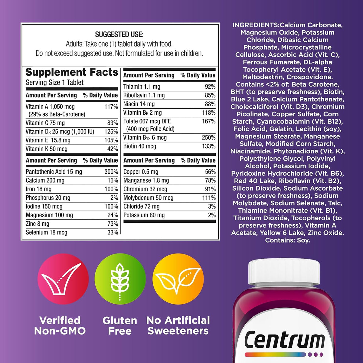 Centrum Multivitamin for Women 18 and Over, 120 Tablets