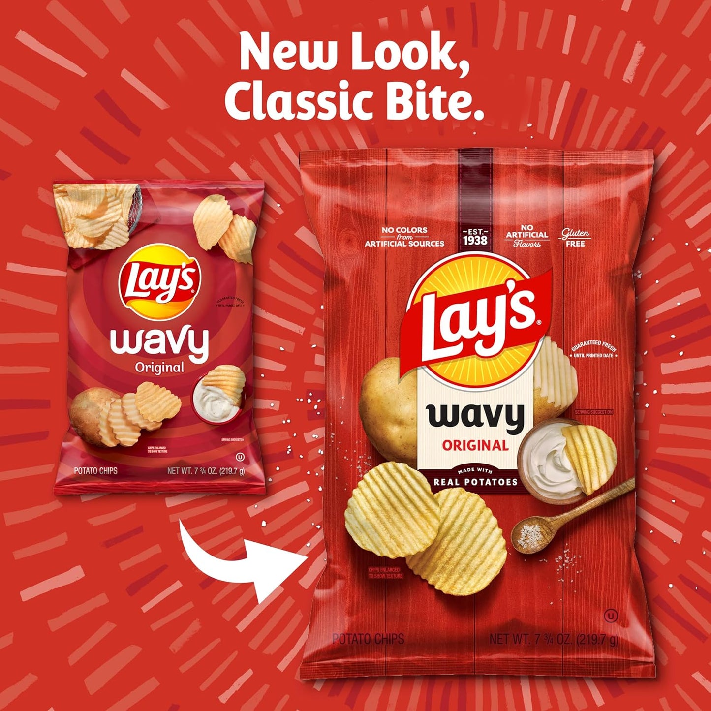 Lay's Potato Chips, Wavy, 13 Oz