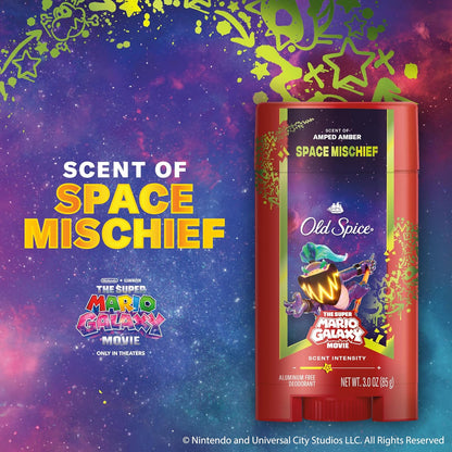 Old Spice X Super Mario, Space Mischief with Armed Amber Scent, Aluminum Free Deodorant + Body & Face Wash Bundle for Men, Smell Super with 24/7 Lasting Freshness & 24/7 Shower Clean (Pack of 2)