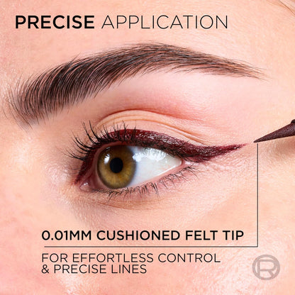 L'Oreal Paris Haute Precision Waterproof Liquid Eyeliner, Smudge-Proof Eye Liner with Micro-Tip, for up to 28HR Eye Makeup Wear, 050 Burgundy Cashmere