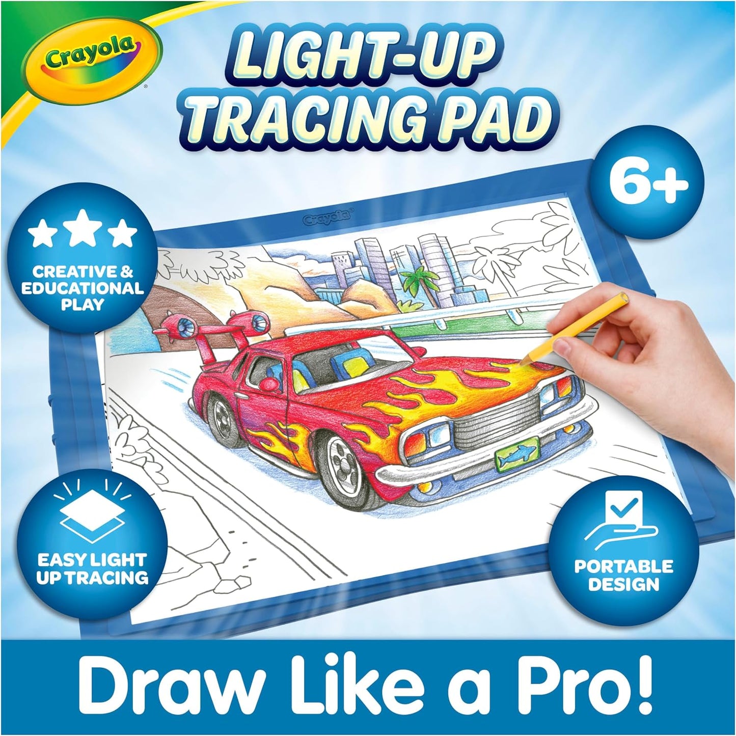 Crayola Light Up Tracing Pad - Blue, Drawing & Tracing Projector for Kids, Sketching Light Box Table, Toys for Kids, Gift for Girls & Boys, Ages 6+