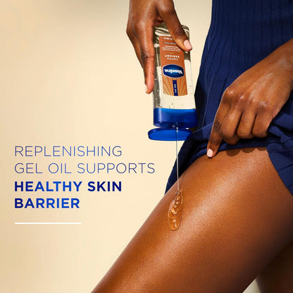 Vaseline Intensive Care Cocoa Radiant for Glowing Skin Body Gel Oil Made with Pure Cocoa Butter + Replenishing Oils 6.8 fl oz