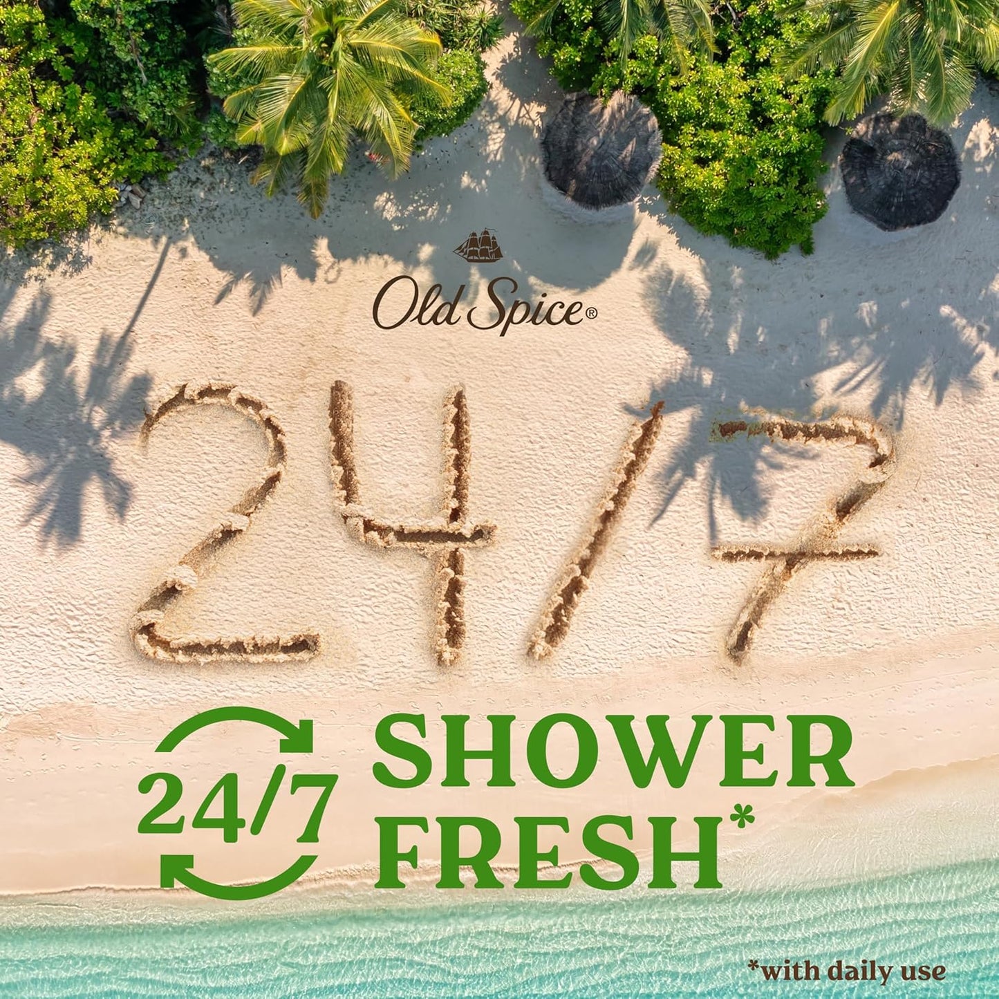 Old Spice Cleansing Body Wash for Men, 24/7 Shower Fresh with Lasting Scent, Cleanse & Refresh, Gentle on Skin, Vitamin B3, Fiji with Palm Tree + Coconut Scent, 30 oz (Pack of 4)