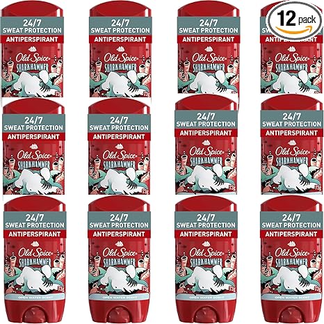 Old Spice Sharkhammer Antiperspirant Deodorant for Men, Open Water Scent, 48H Sweat & Odor Protection, 73g, Pack of 12