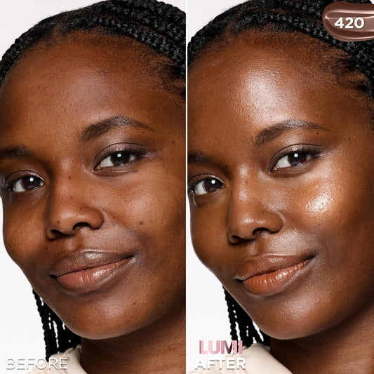 L'Oreal Paris Lumi Le Glow Skin Tint, Lightweight Water-Based Tinted Serum with Foundation-Like Coverage, Glow Illuminator, Neutral 420, 0.85 Fl Oz (Pack of 2)