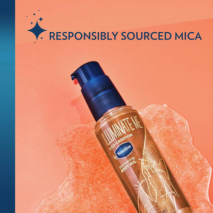 Vaseline Illuminate Me Shimmering Body Oil 3, Travel-Friendly 2-Pack – Glow Up Essentials for Melanin-Rich Skin, 3.3 Oz Ea