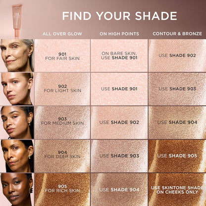 L'Oreal Paris Makeup True Match Lumi Glotion XL, Natural Glow Enhancer, Illuminator, Highlighter, Bronzing Drops For a Sun-Kissed Glow for Face and Body, 904 Deep, XL 3.04 fl oz