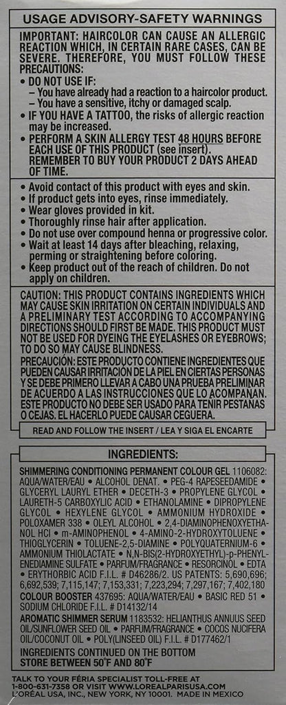 L'Oreal Paris Feria Multi-Faceted Shimmering Permanent Hair Color Hair Dye, V28 Midnight Violet (Deepest Violet) (Pack of 2)