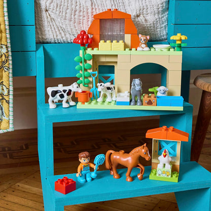 LEGO DUPLO Town Caring for Animals at The Farm 10416 | Back to School Gift for Students, Building Toy, Girls & Boys, Ages2+, Fine Motor Skills, Large Bricks, 74 pieces