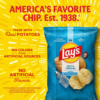 Lay's Potato Chips, Salt & Vinegar, 7.75 Oz