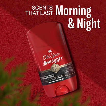 Old Spice Antiperspirant Deodorant for Men, 24/7 Sweat & Odor Protection, 24/7 Lasting Freshness, Invisible Solid, Swagger with Cedarwood Scent, 2.6 oz (Pack of 2)