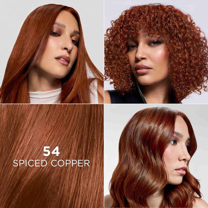 L'Oreal Paris Feria Multi-Faceted Shimmering Permanent Hair Color, High Intensity Hair Dye for 3X Highlights, 54 Spiced Copper, 1 Kit