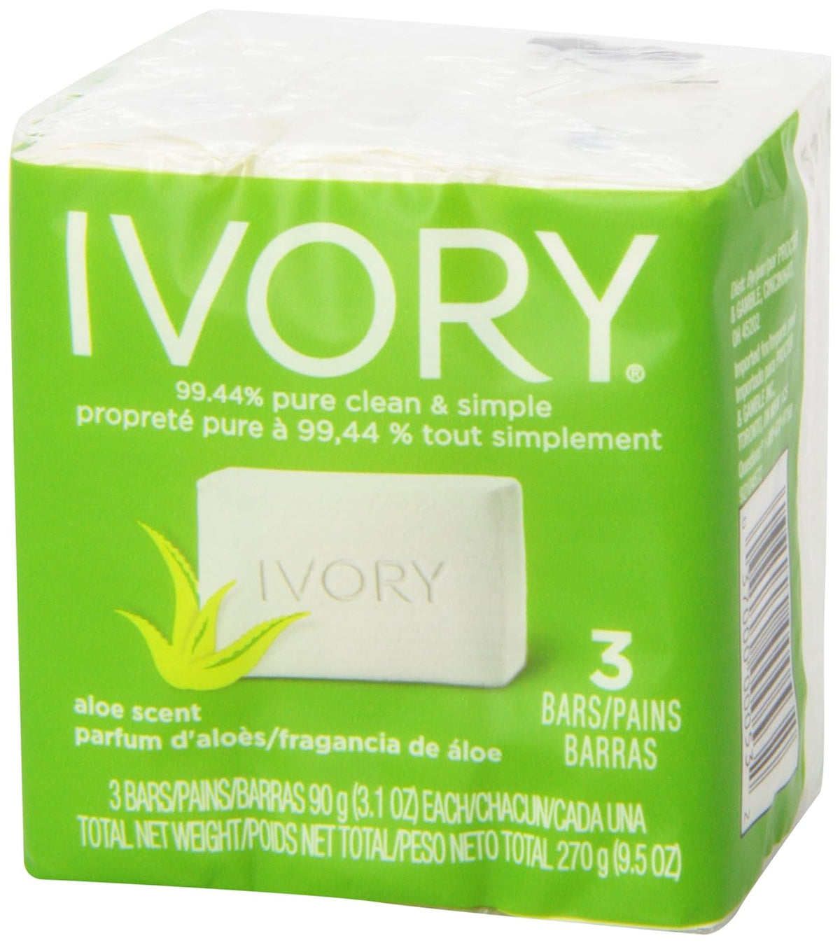 Simply Ivory Aloe Bath Bar by Ivory, 3 Count (Pack of 3)