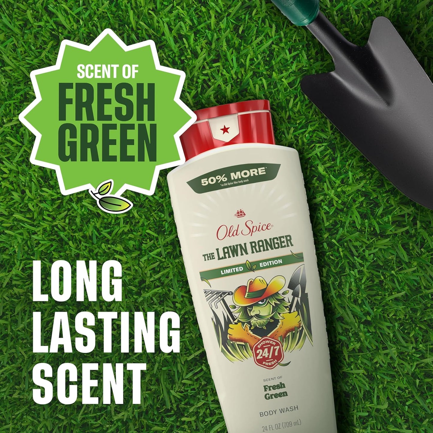 Old Spice Body Wash for Men, Summerdudes, 24/7 Shower Fresh with Daily Use, Long Lasting Scent, Cleanse & Refresh Skin, VIP Festival Experience, Lawn Ranger with Fresh Green Scent, 24 oz