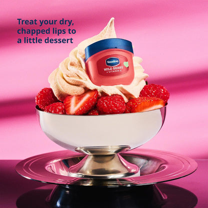 Vaseline Lip Therapy Wild Berry + Rosé Variety 2-Pack – Scented, Lightly Tinted Lip Balms with Vitamin E for Soft, Kissable Lips, 0.25 Oz Ea