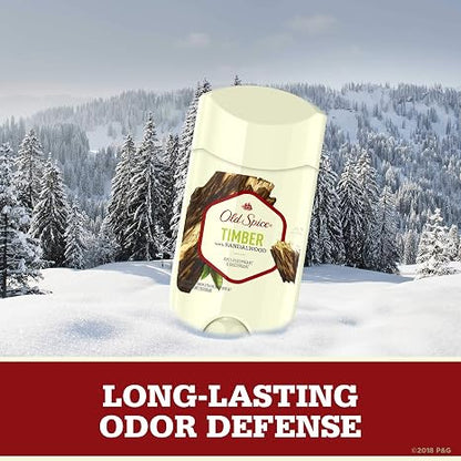 Old Spice Antiperspirant Deodorant for Men, Timber With Sandalwood, Inspired by Natural Elements, Invisible Solid, 2.6 Oz, Pack of 12