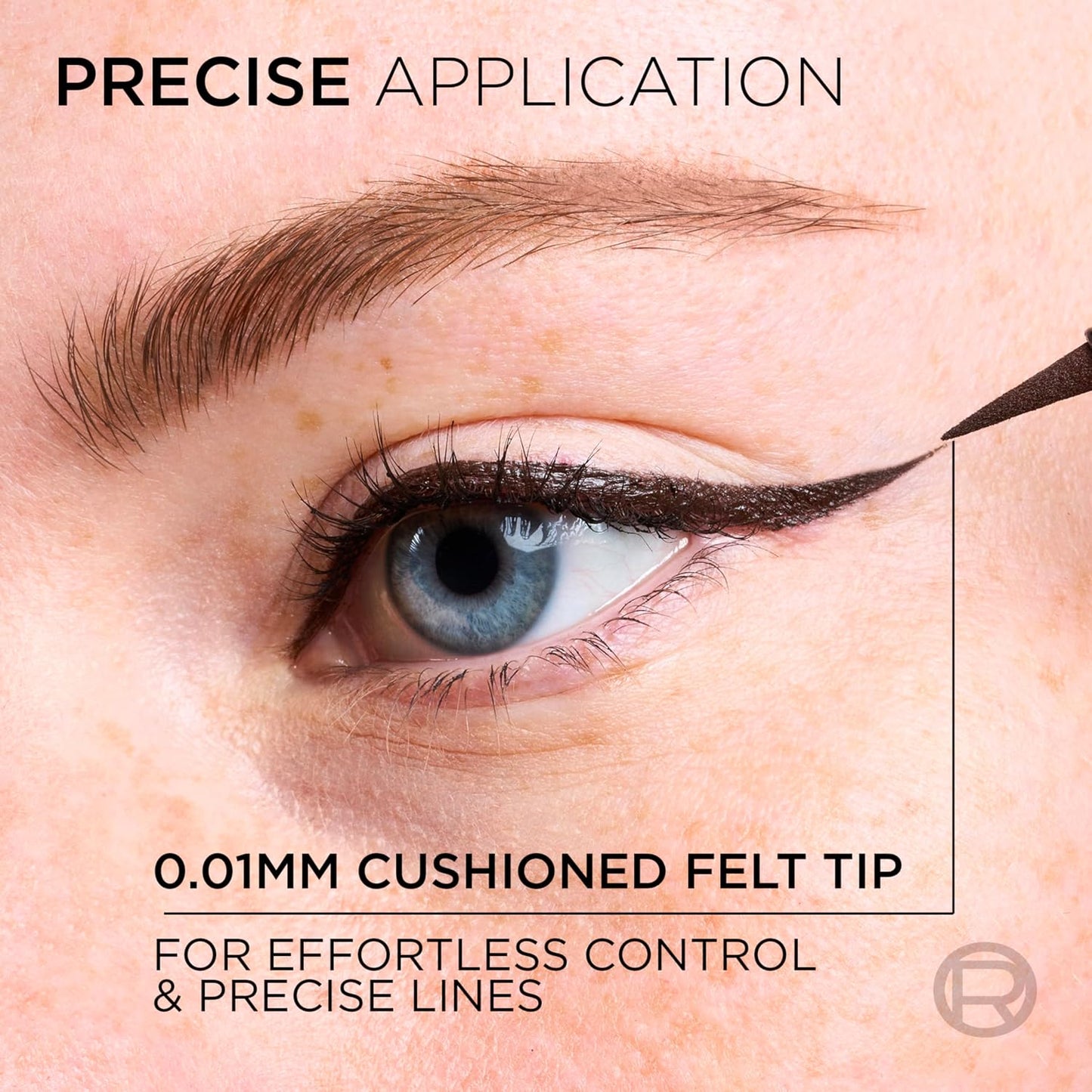 L'Oreal Paris Haute Precision Waterproof Liquid Eyeliner, Smudge-Proof Eye Liner with Micro-Tip, for up to 28HR Eye Makeup Wear, 020 Brown Leather