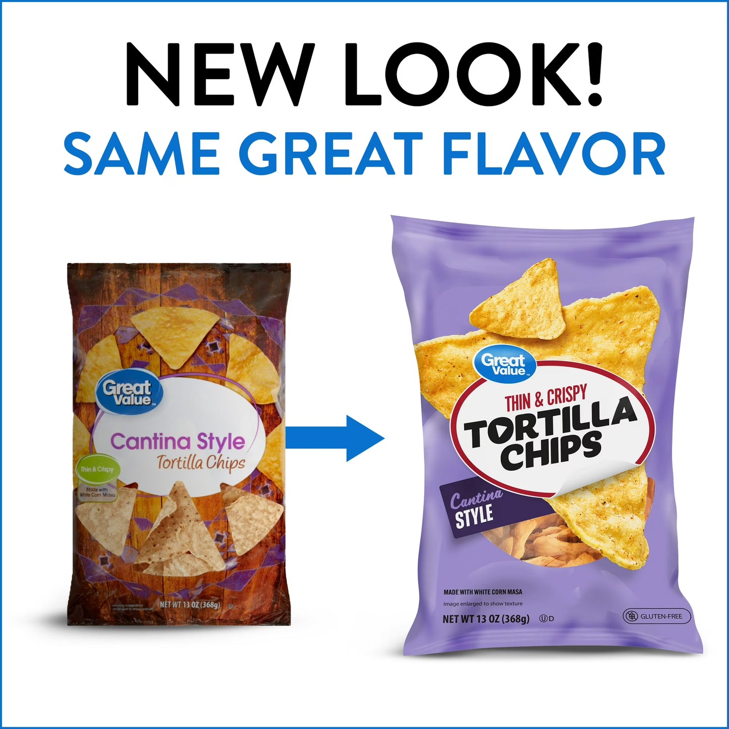 Great Value Thin and Crispy Cantina Style Tortilla Chips, 13 oz