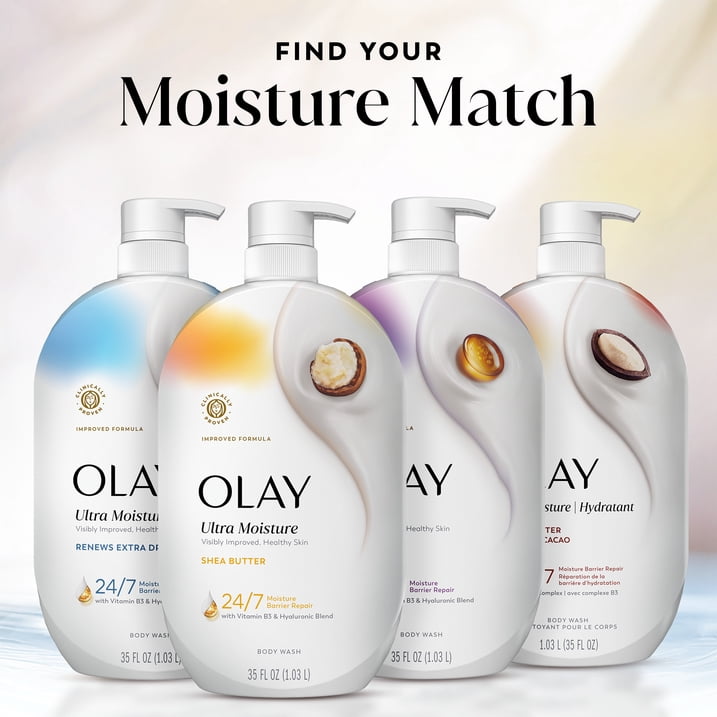 Olay Ultra Moisture Body Wash with Shea Butter, Vitamin B3 and Hyaluronic Blend, 35 fl oz