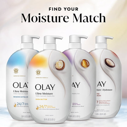 Olay Ultra Moisture Body Wash with Shea Butter, Vitamin B3 and Hyaluronic Blend, 35 fl oz
