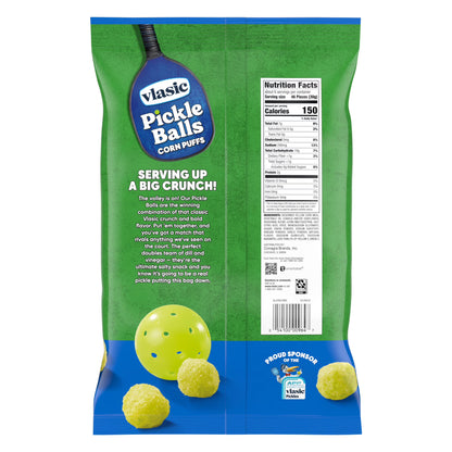 Vlasic Pickle Balls, Dill Pickle Flavored Corn Puffs, Pickleball Gifts, Father’s Day Snacks for Dad, 6.5 oz.
